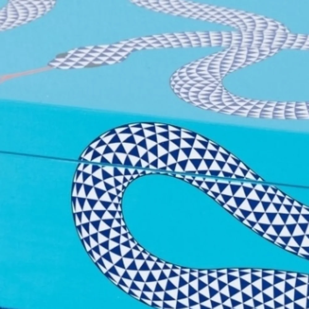 JONATHAN ADLER Eden Lacquer Box, Color Blue, Retail Price $325.00 USD